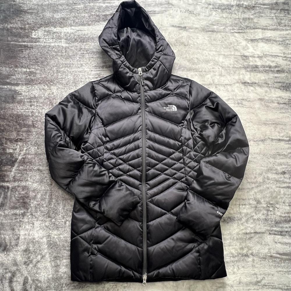 The North Face Women's M Aconcagua Parka 550 Down Hooded Puffer Jacket - Black